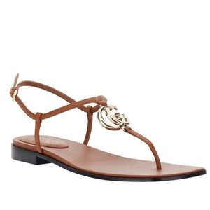 GUCCI Marmont GG logo leather thong sandals